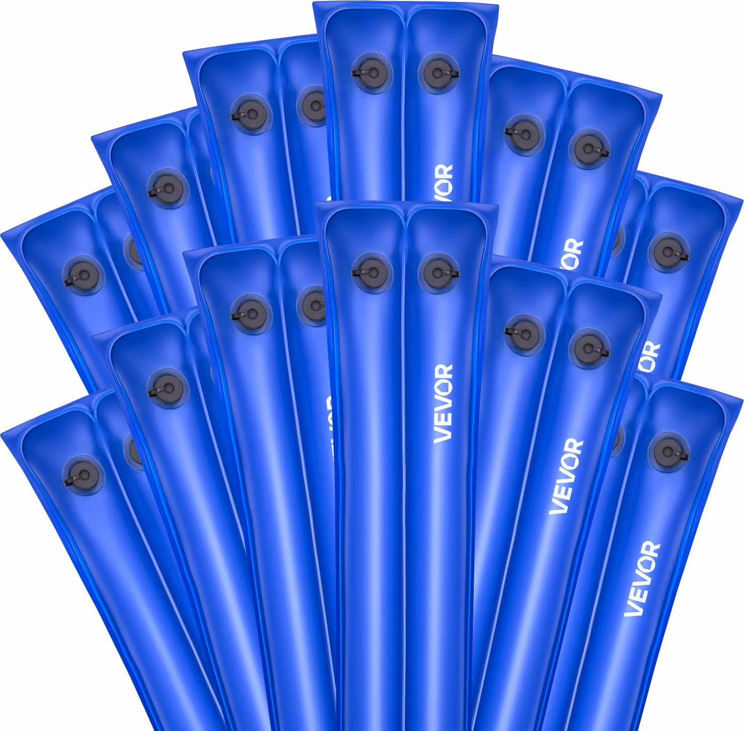 Sacco di zavorra per piscina VEVOR, 12 confezioni da 238 cm ciascuna, sacchi in PVC di 0,4 mm di spessore con pesi e tappo a vite a prova di perdite, sacchi d'acqua per il fissaggio delle coperture delle piscine in inverno, blu
