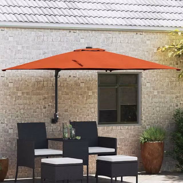 Ombrello da giardino a braccio vidaXL colore arancione in acciaio e poliestere L: 248,5 cm, P: 247,5 cm, H: 160 cm