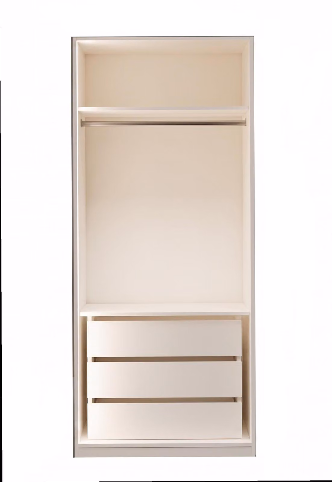 Armadio moderno beige con due ante, mobile contenitore
