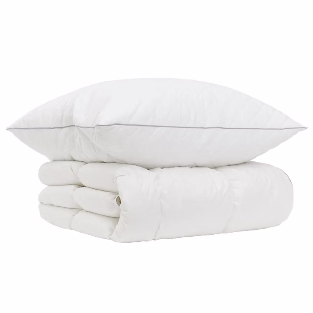 Set di 2 piumoni traspiranti vidaXL in piume e piumino bianco, ideali per tutto l'anno, L 150 x P 200 cm – 2