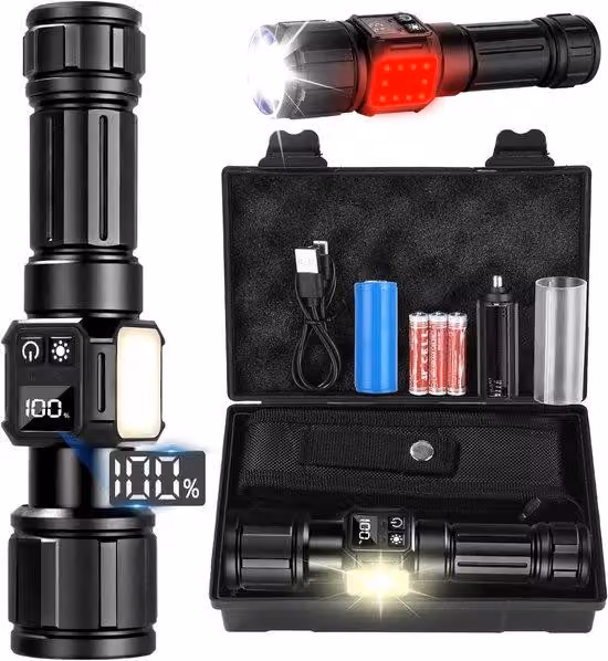 Torcia a LED – Torcia da viaggio – Per attività all'aperto – A basso consumo energetico – Illuminazione di emergenza – Luce da lavoro – LED – Torce