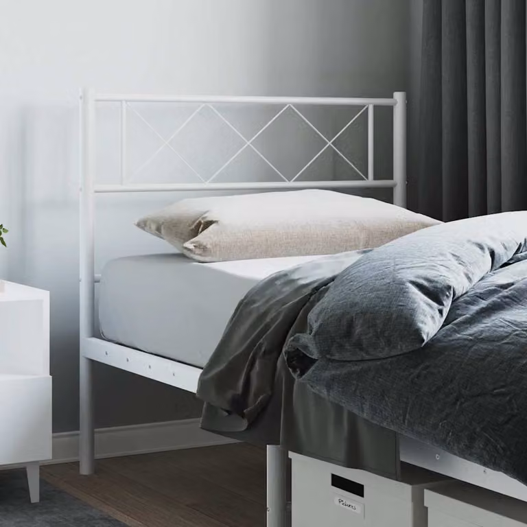 vidaXL Testiera di Ricambio in Metallo Bianco 75 cm