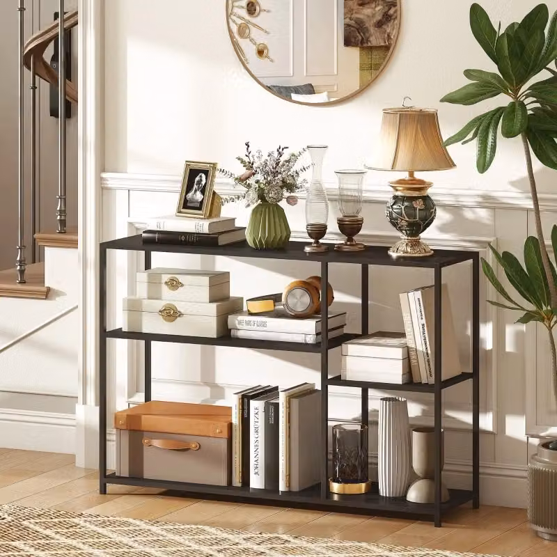 Tavolo consolle REDOM in metallo nero opaco L: 110 cm, P: 30 cm, H: 75 cm – 2