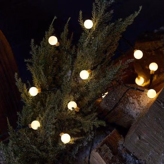 50 luci a LED bianche calde, alimentate a batteria, adatte per interni ed esterni, lunghezza 1,5 metri