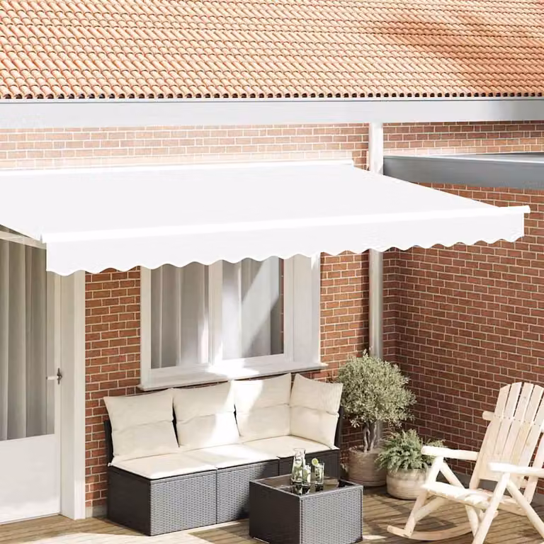 Maison Exclusive - Sostituzione del meccanismo di avvolgimento per tenda da sole, lunghezza 4 metri, colore bianco, materiale: poliestere