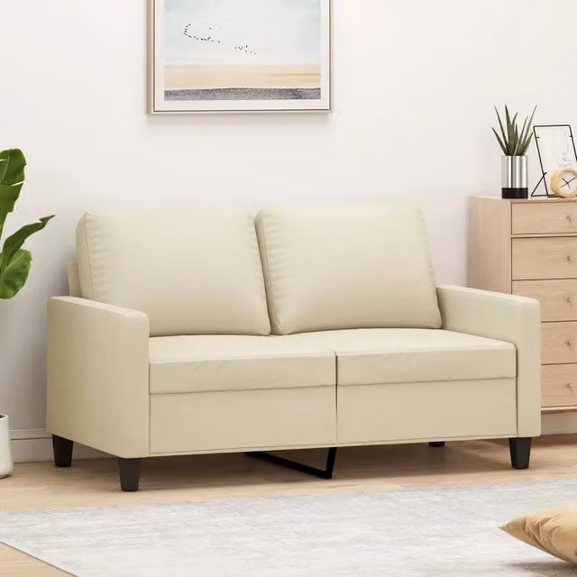 Divano a 2 Posti-Sofa 2 Posti Crema 120 cm in Similpelle 629503