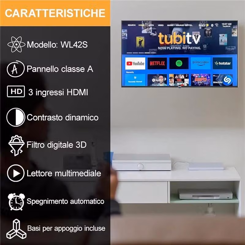 Smart TV Nova QLED 43 pollici Full HD con Android, Bluetooth e USB, colore nero – 2