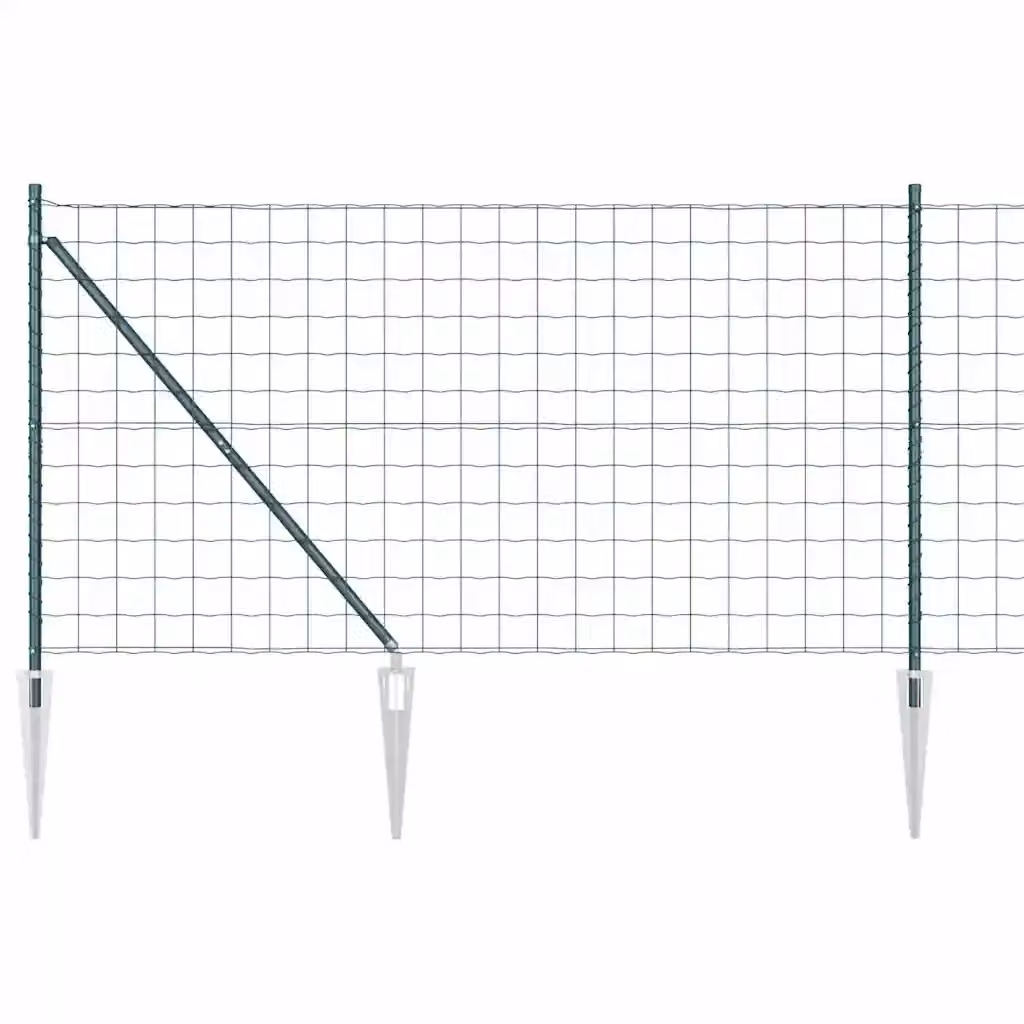 Recinzione vidaXL in acciaio rivestito in PVC verde per installazione nel terreno, L: 25 m, H: 1,2 m – 2