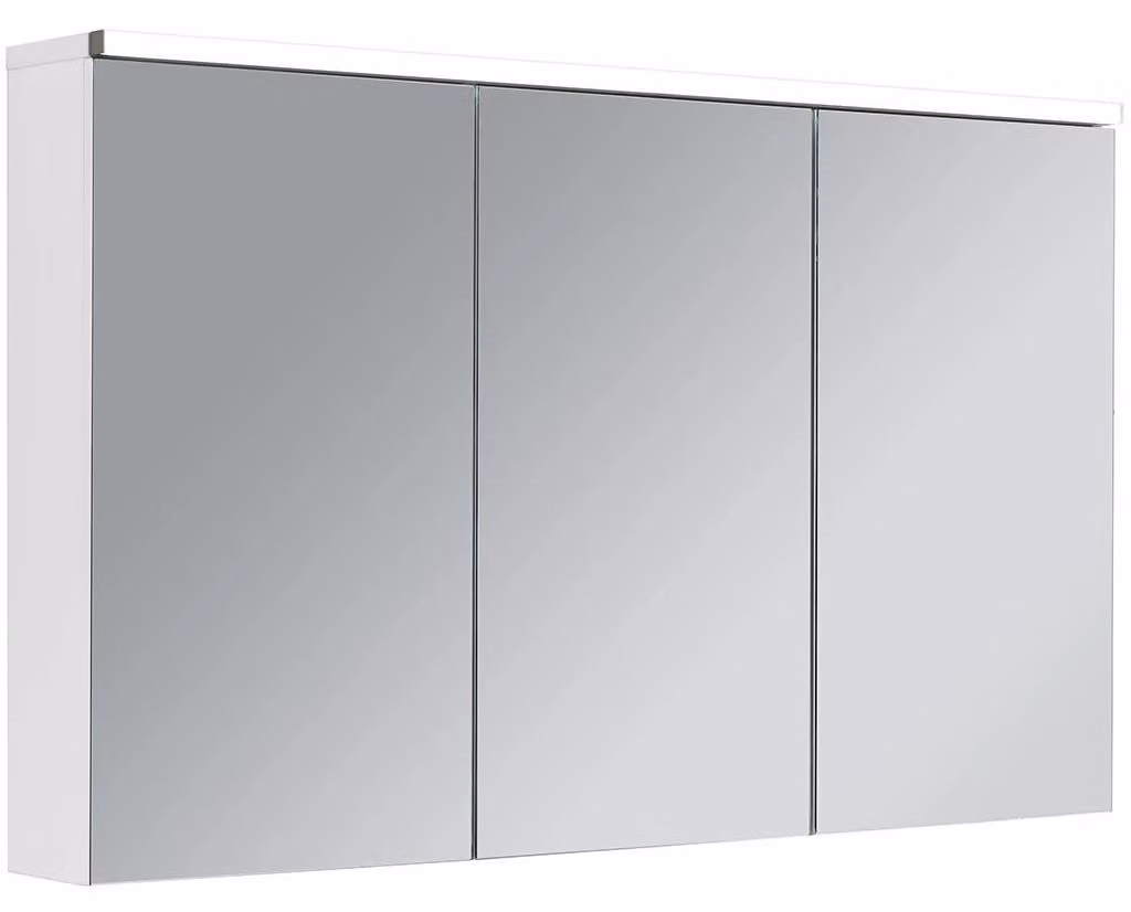 CERANO - Armadietto a specchio da bagno con illuminazione a LED Avia - bianco opaco - 115x70x16,5 cm
