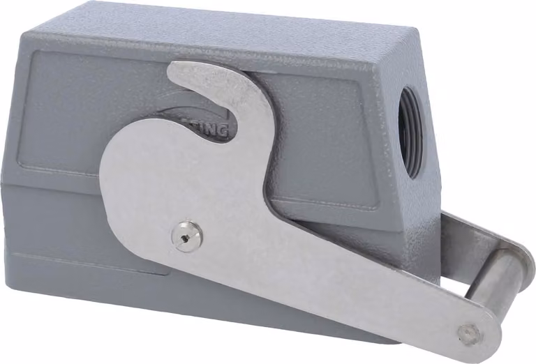 HARTING Han 24B Contenitore con manicotto alto, 1xM25 uscita cavo laterale, con 1 staffa centrale Vite M25 Area di serraggio