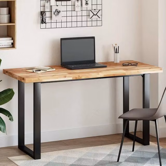Piano Tavolo Rettangolare in Legno Massello di Acacia oliato vidaXL, Marrone, L/P/H: 140 x 60 x 4 cm