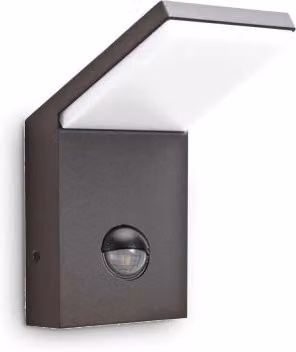 Lampada da parete LED Style Ap Ideal-Lux con sensore di movimento, colore antracite, luce bianco caldo 3000K, protezione IP54