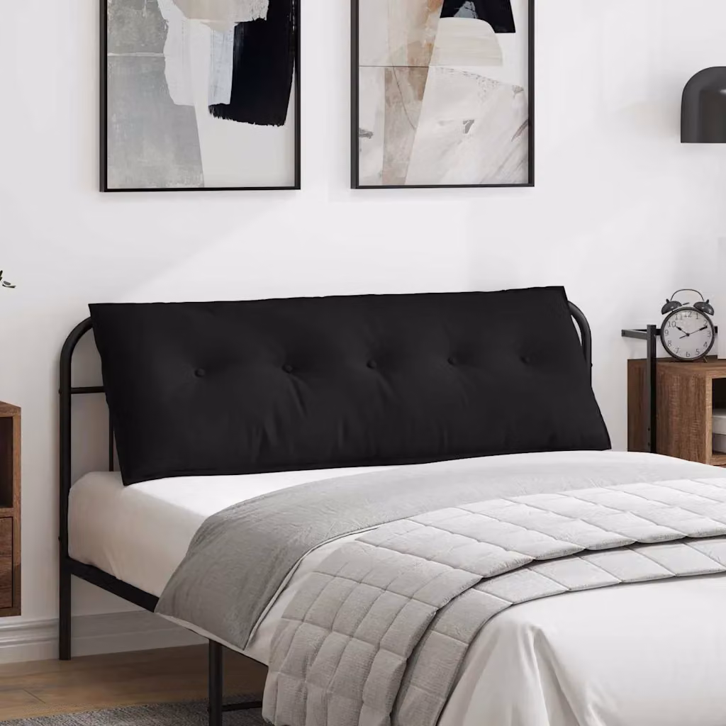 vidaXL Cuscino per Schiena Nero in Microfibra e Poliestere L: 140 cm, P: 50 cm