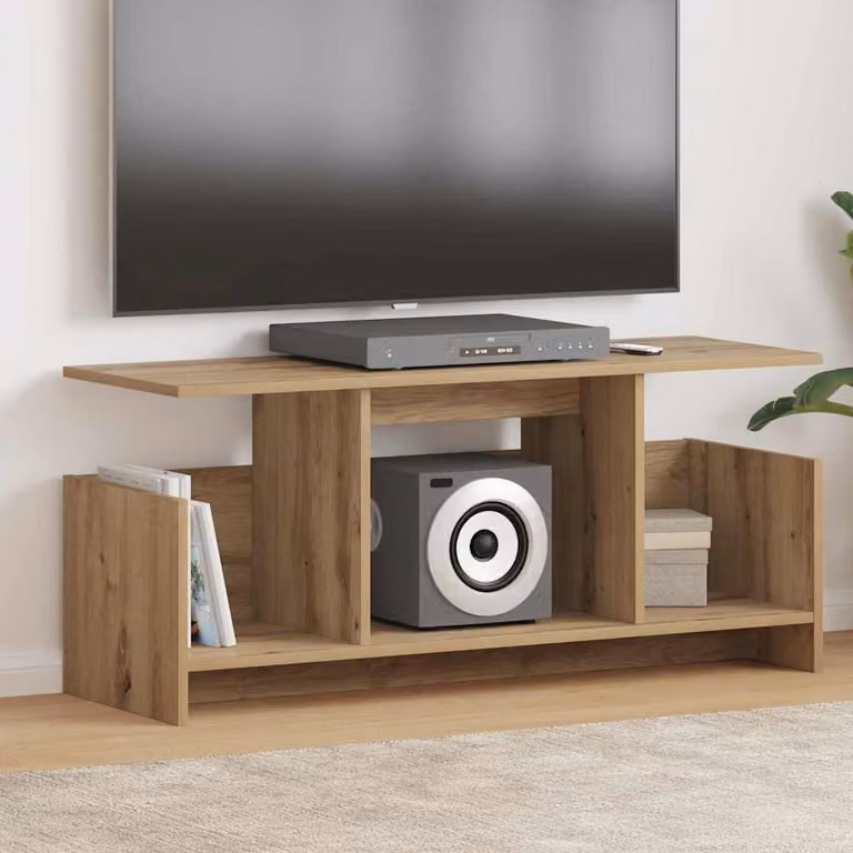 Supporto TV moderno vidaXL in legno color rovere marrone L: 102 cm, P: 35 cm, H: 45 cm