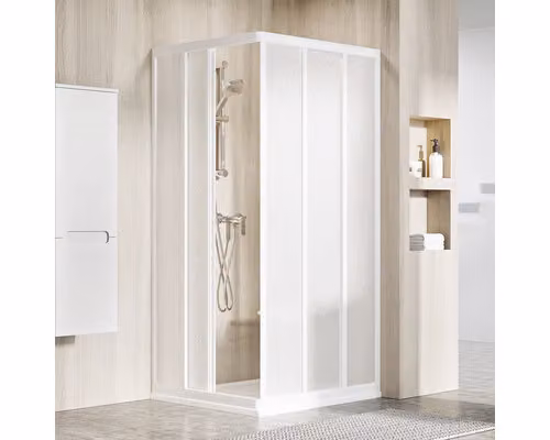Un lato della cabina doccia RAVAK Supernova ASRV3-90 198 bianco+perla 15V701R211
