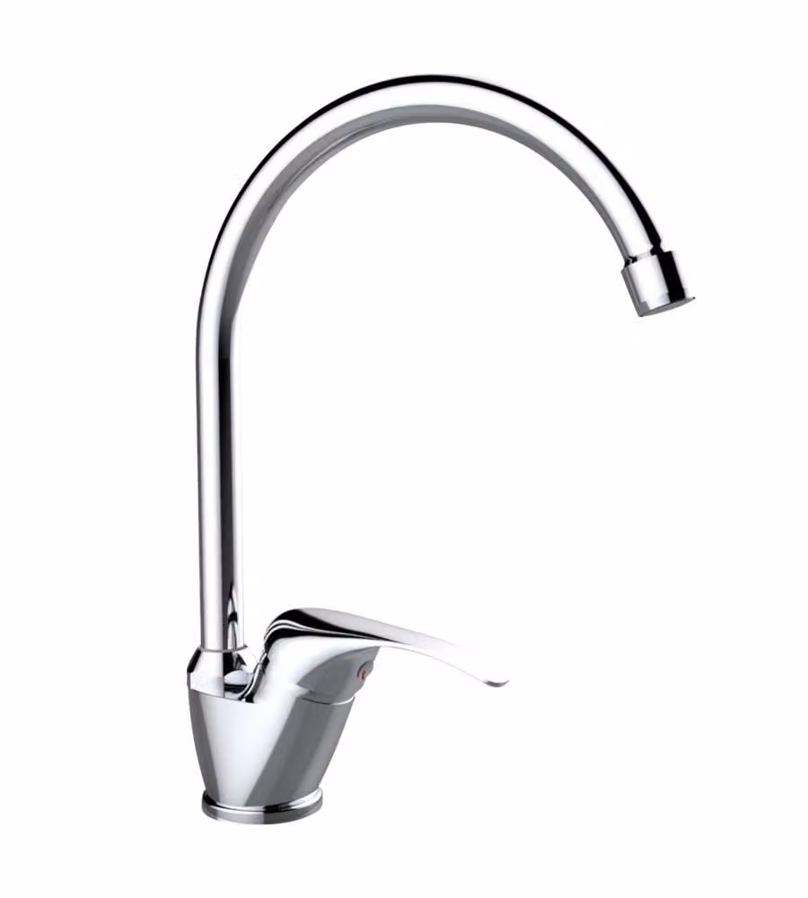 Rubinetto Miscelatore Cucina Bocca Alta Eva Cromato 35mm
