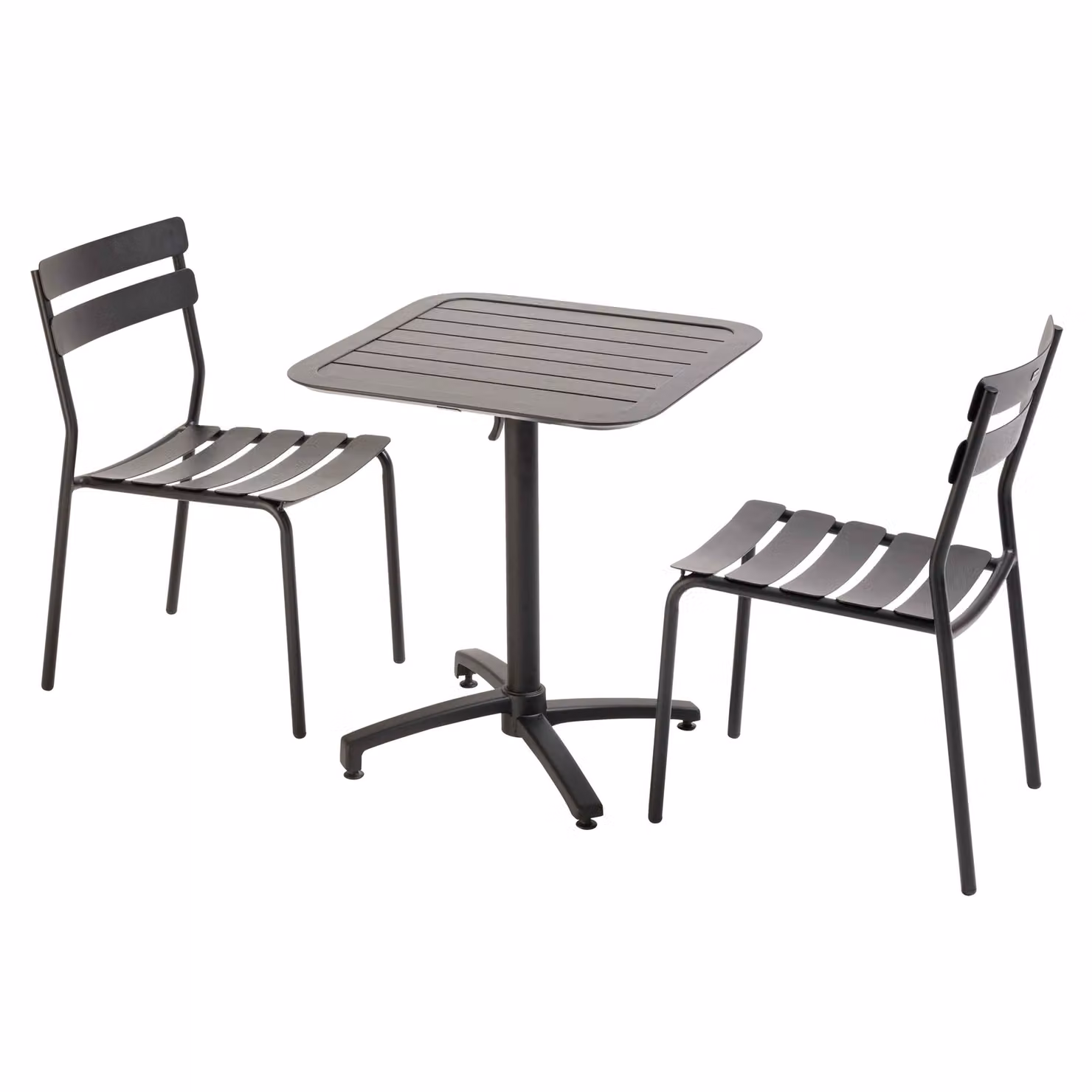 Tavolo reclinabile 70 x 70 cm e 2 sedie nero - Oviala Almada
