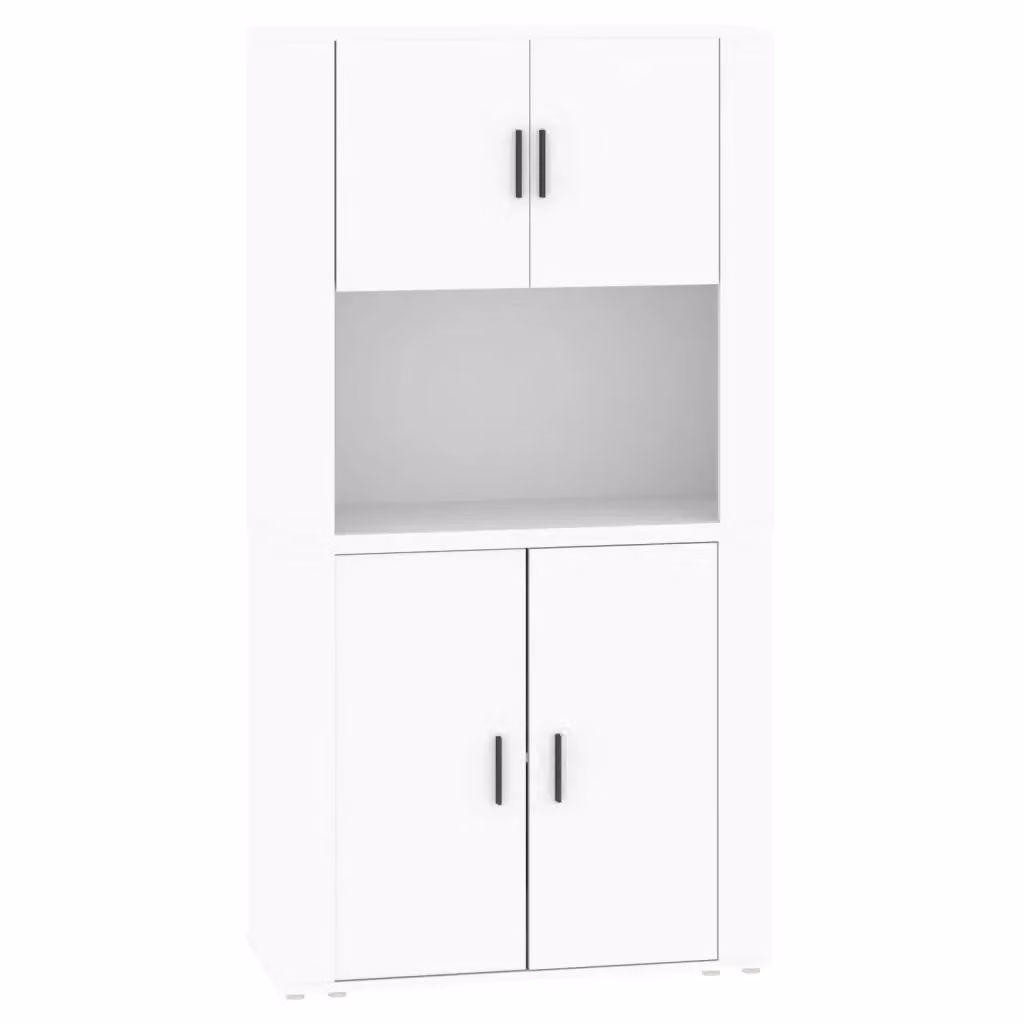 Credenza moderna bianca vidaXL in legno e MDF da appendere al muro – 2