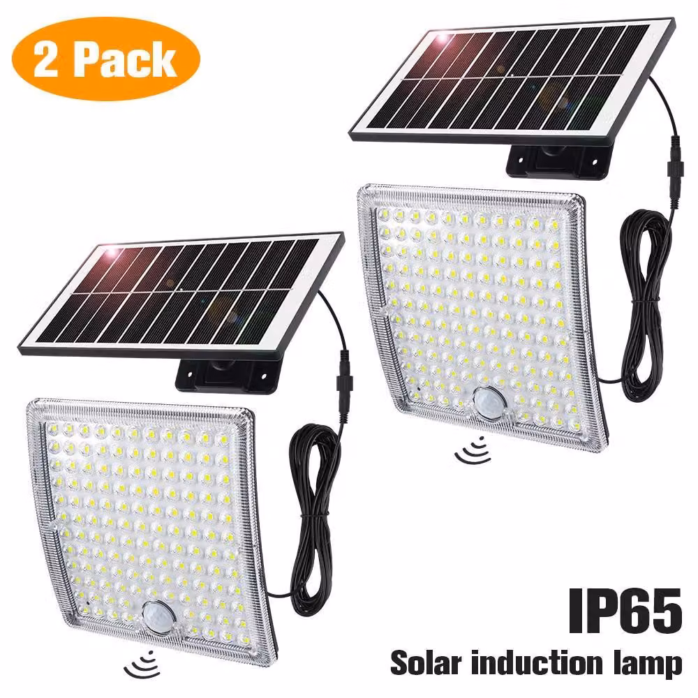 Lampade LED a energia solare, sensore di movimento, design impermeabile, confezione da 2 pezzi