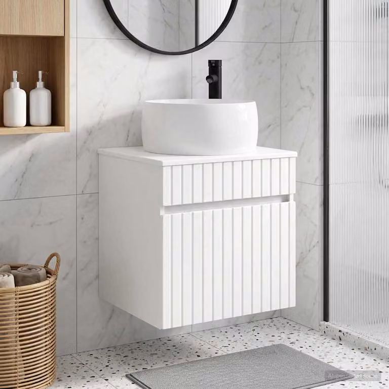 Mobile lavabo da parete vidaXL Bianco moderno L: 49 cm, P: 44,5 cm, H: 66 cm
