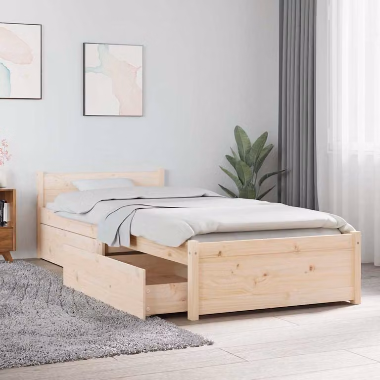 Giroletto vidaXL in legno di pino con cassetti, stile rustico, L/P/H: 190 x 80 x 51 cm