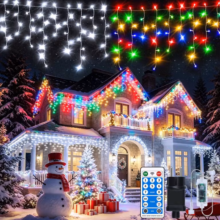 Catena luminosa a LED multifunzione, 3 in 1, lunghezza 30 metri, 660 LED, grado di protezione IP65, con telecomando e timer