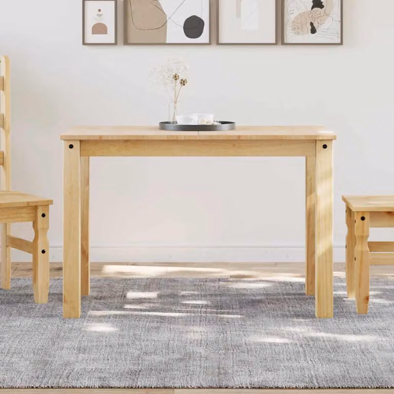 vidaXL Tavolo da Pranzo Panama in Legno Massello di Pino, Marrone, L: 112 cm, P: 60 cm, H: 75 cm