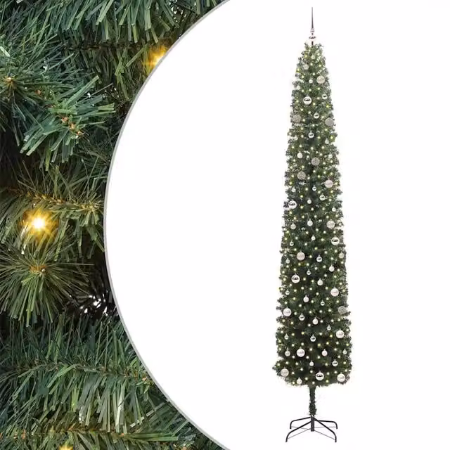 Albero di Natale artificiale moderno verde con 300 LED luce bianca calda, Altezza: 300 cm – 1