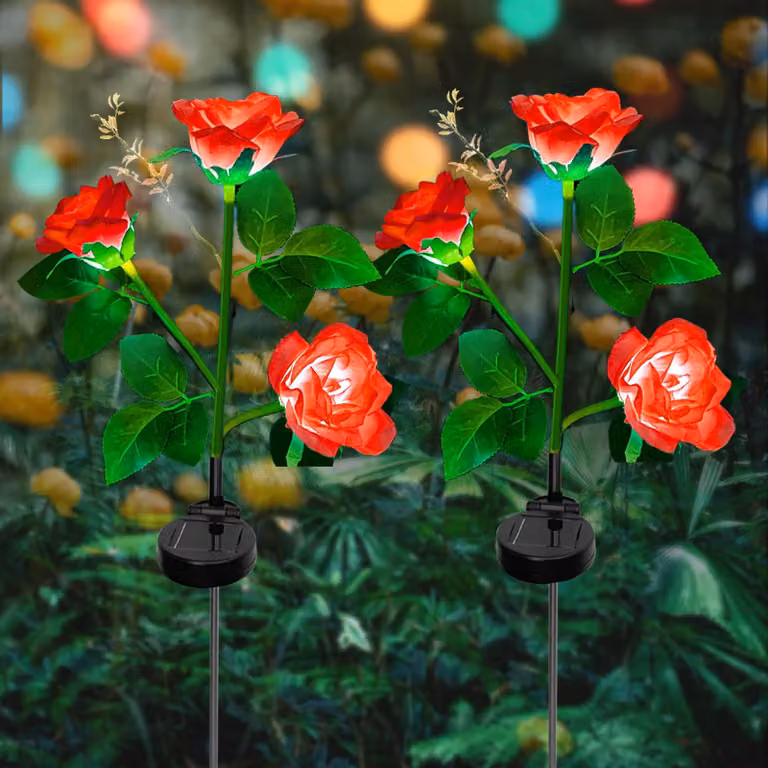 Lampade solari, set da 2, con LED, impermeabili, grado di protezione IP65, per il giardino