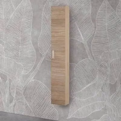 Pensile bagno sospeso Martha INBAGNO in rovere tropea con maniglia cromata