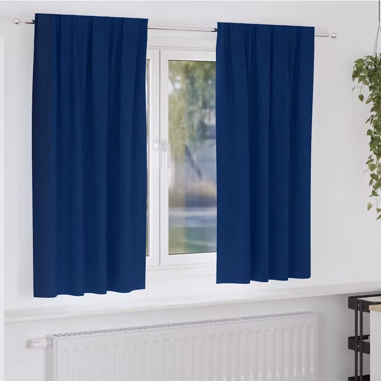 Set di 2 tende blackout vidaXL con anelli in poliestere, colore blu, L: 175 cm x H: 140 cm