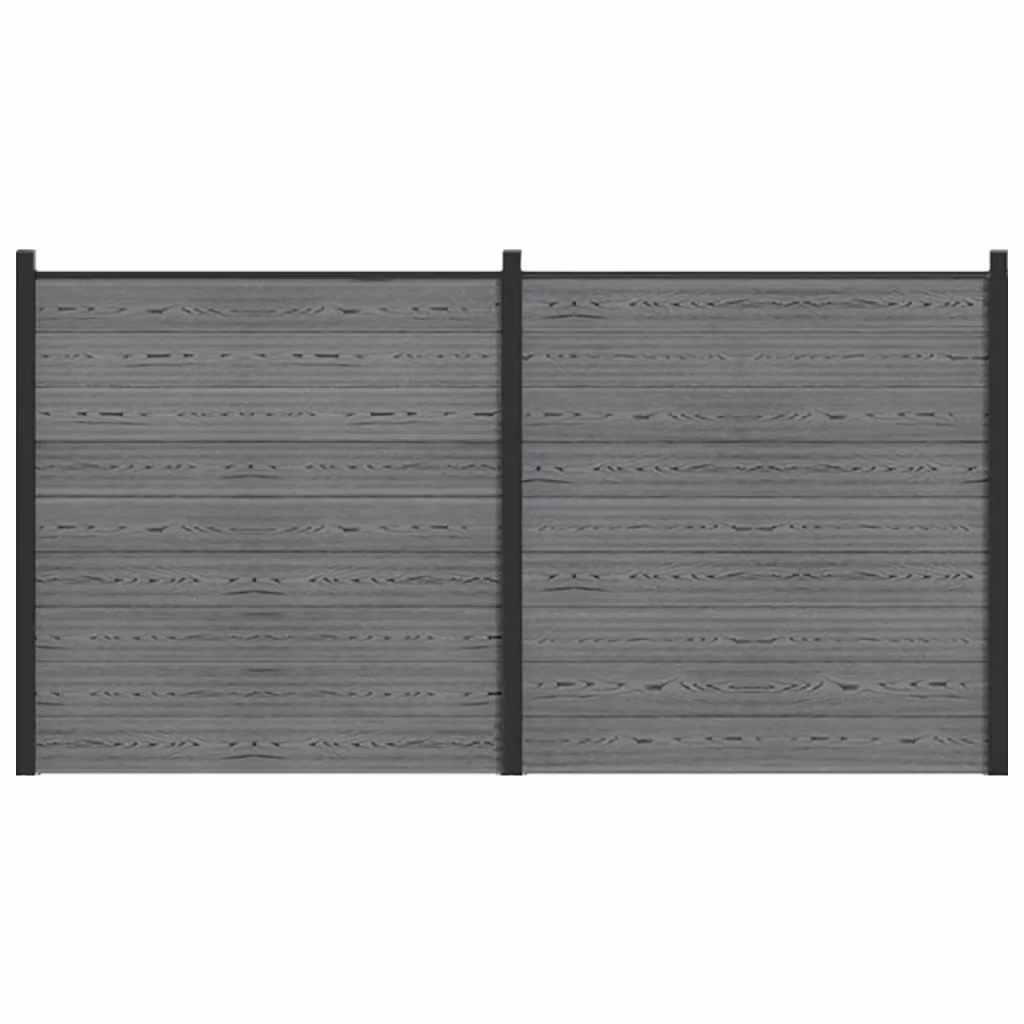 Set di recinzione vidaXL in WPC e alluminio grigio L: 353 cm, H: 186 cm – 2