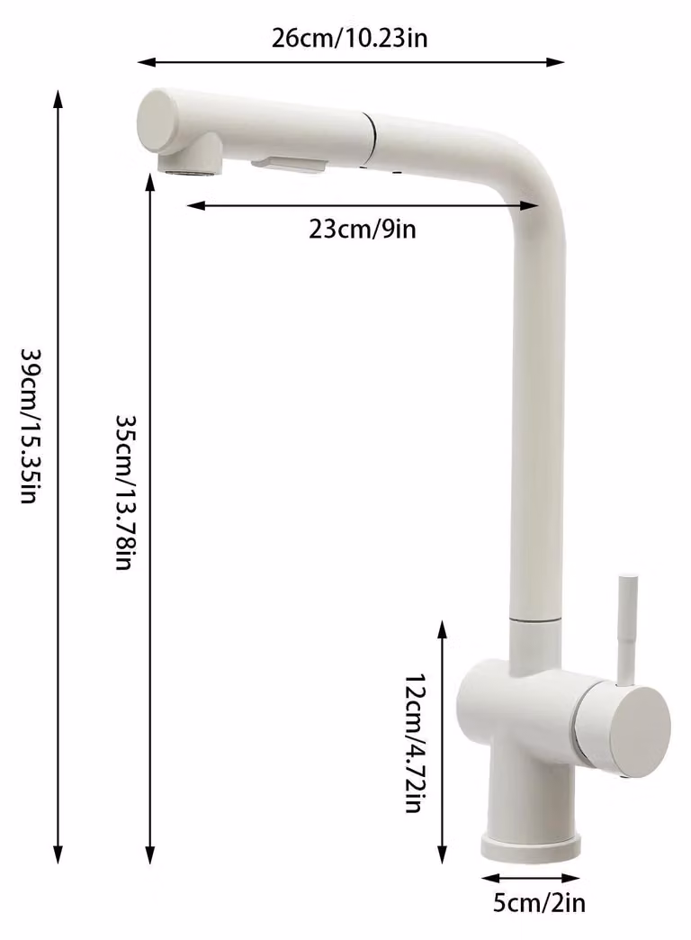 Rubinetto da cucina - Rubinetto per lavello - 2 tipi di getto - Orientabile a 360° - Doccetta estraibile - Acciaio inossidabile 304 - Acqua calda/fredda - Attacco G3/8 - Bianco