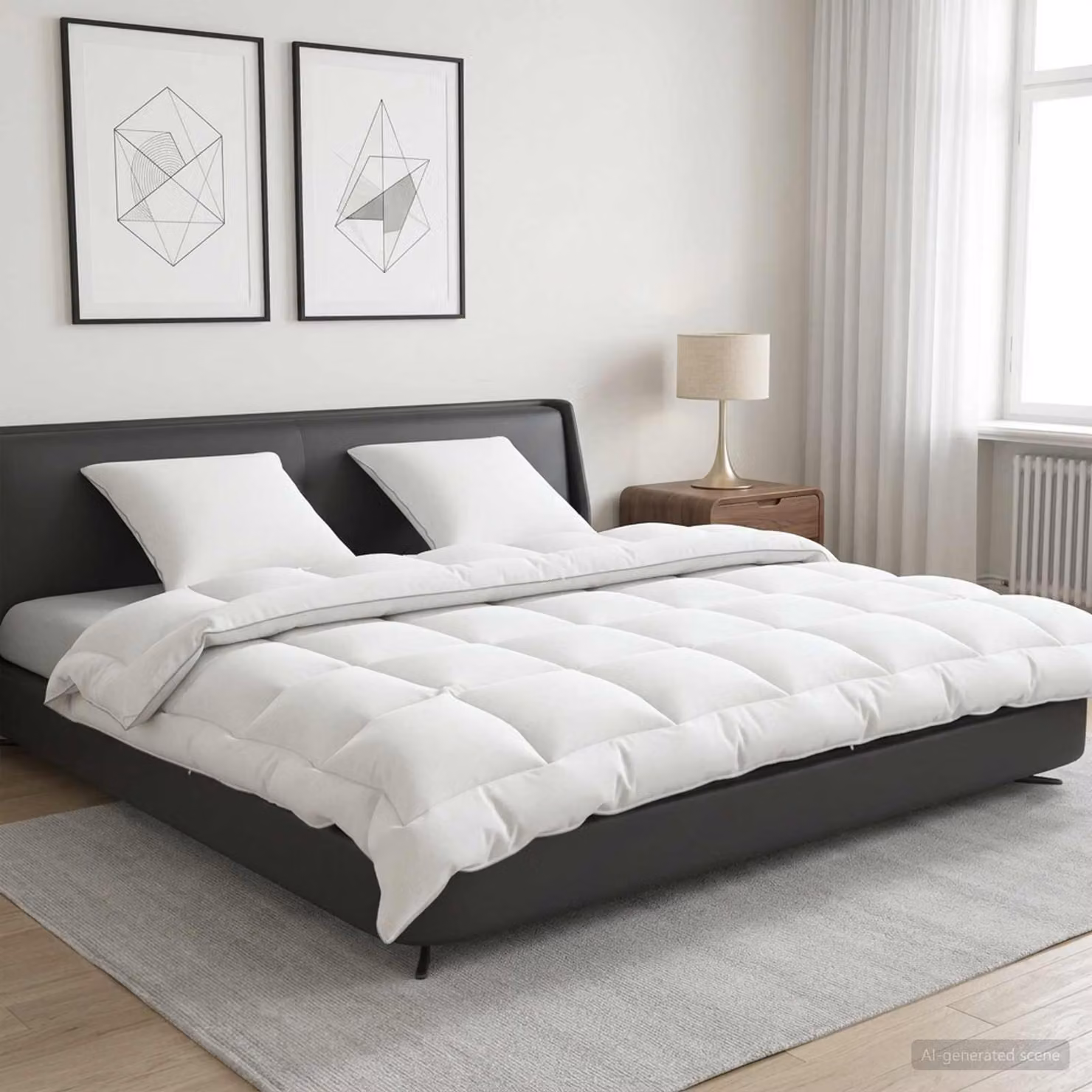Set di piumone e cuscini 3 pz vidaXL 4 stagioni in microfibra e cotone, bianco, 240 x 260 cm