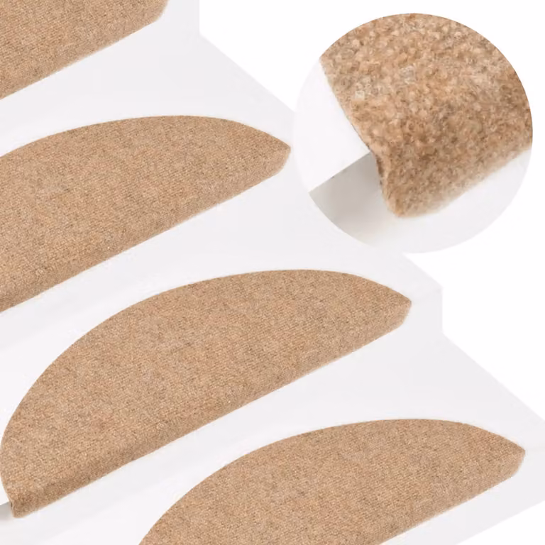 vidaXL Tappetini Autoadesivi per Scale, Set da 30 Pezzi, Beige, L 56 x P 17 x H 3 cm