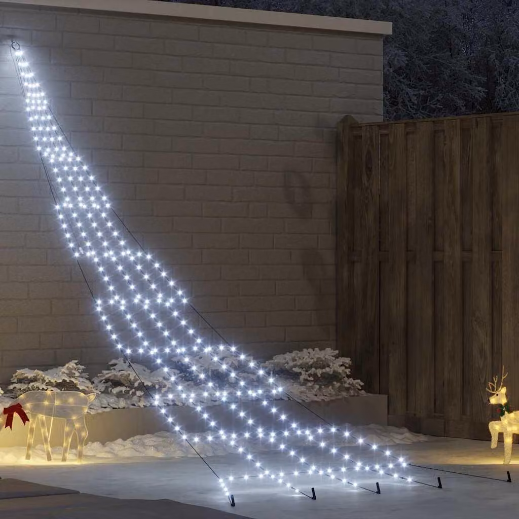 Maison Exclusive - Albero di Natale LED con picchetti da terra Bianco freddo 511 cm Metallo