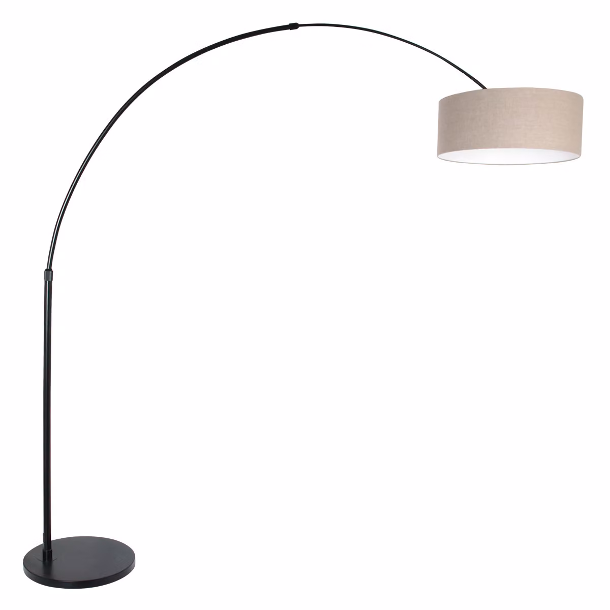 Lampada da terra - nero - Sparkled Light - lino metallo tessile - Ø 45cm - E27 - 9900ZW - Steinhauer