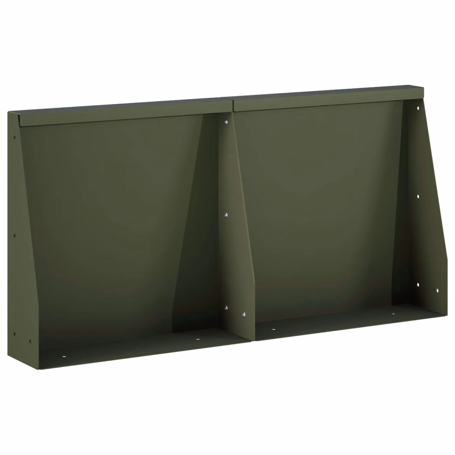 Set di 2 aiuole rialzate vidaXL in acciaio verde oliva per giardino ornamentale L: 40 cm, P: 12 cm, H: 30 cm