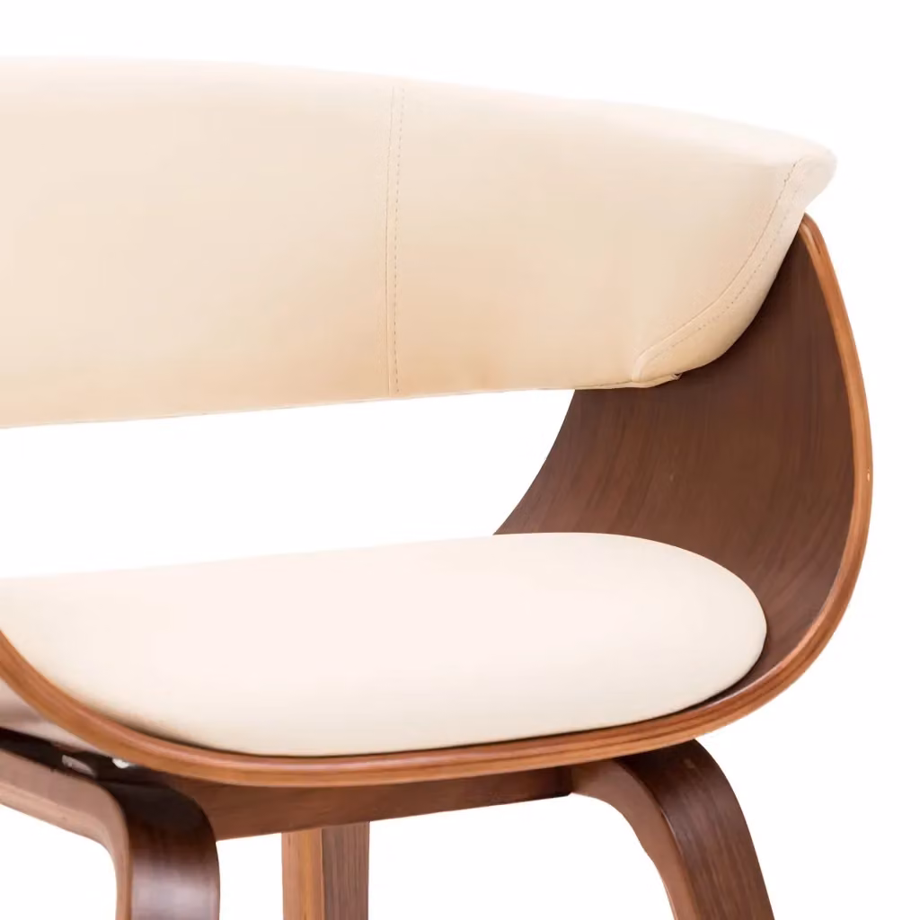 Sedia da Pranzo Moderna vidaXL in Legno e Similpelle Beige e Marrone – 2