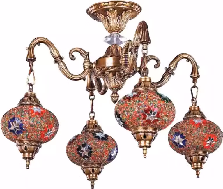 Luxus Deckenleuchter Lüster Kronleuchter Deckenlampe Lampen Glas Gold