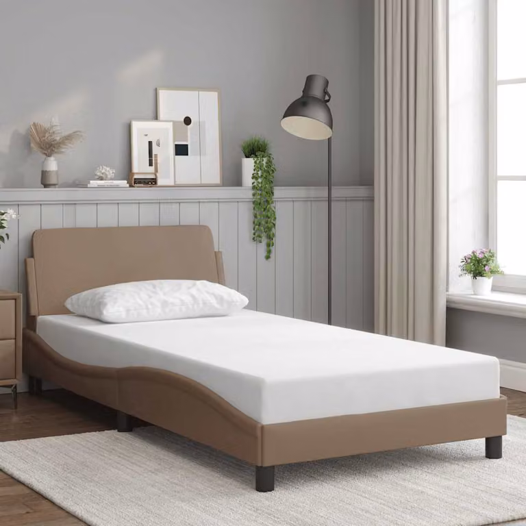 Giroletto Dover vidaXL in similpelle color cappuccino, dimensioni: 100 x 200 cm