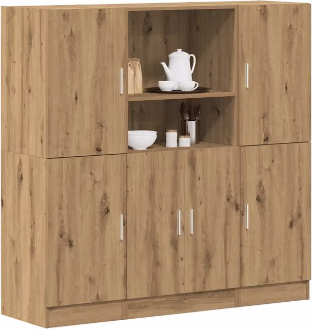 Set di Mobili da Cucina 3 pz Rovere Marrone in Truciolato 3324159