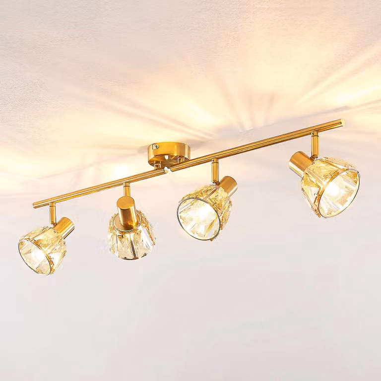 Faretto a soffitto Kosta Lindby, dimmerabile, Ottone / Oro, Soggiorno / Sala da pranzo, Metallo, Moderno, Plafoniera