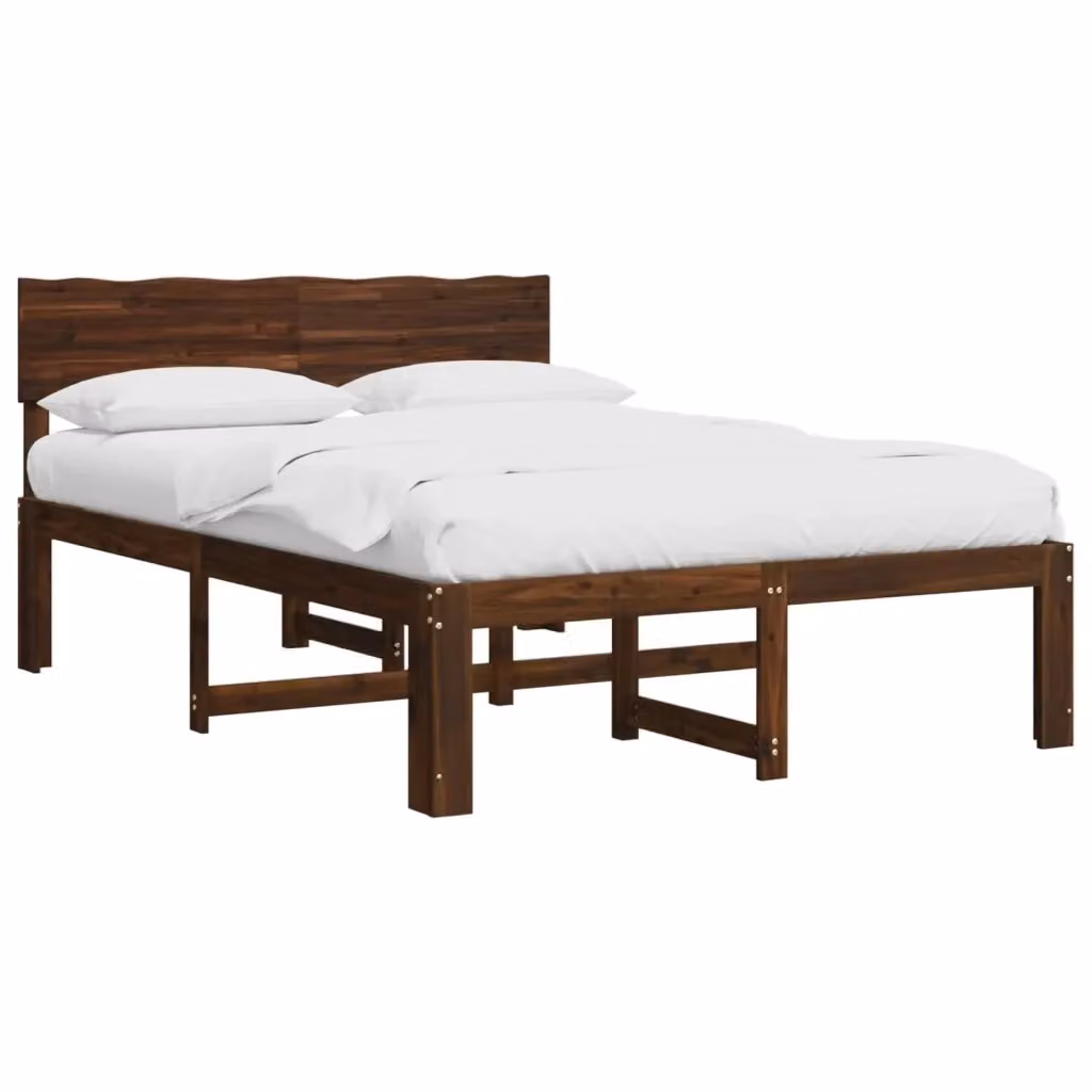 Letto matrimoniale in legno di acacia vidaXL Marrone, L: 160 cm, P: 200 cm, H: 91 cm – 2