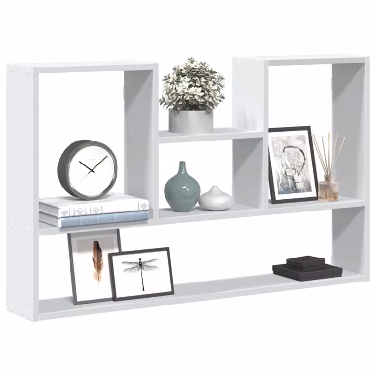 vidaXL Mensola da parete moderna in legno MDF bianca L 99 x P 15 x H 60 cm