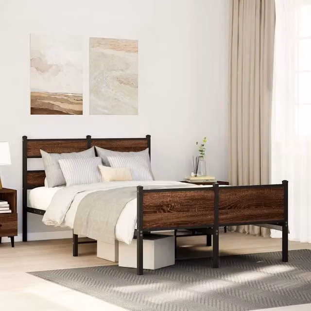 Struttura Letto Design Mania in Rovere Marrone con Listelli Fissi L/P: 120 x 200 cm – 1