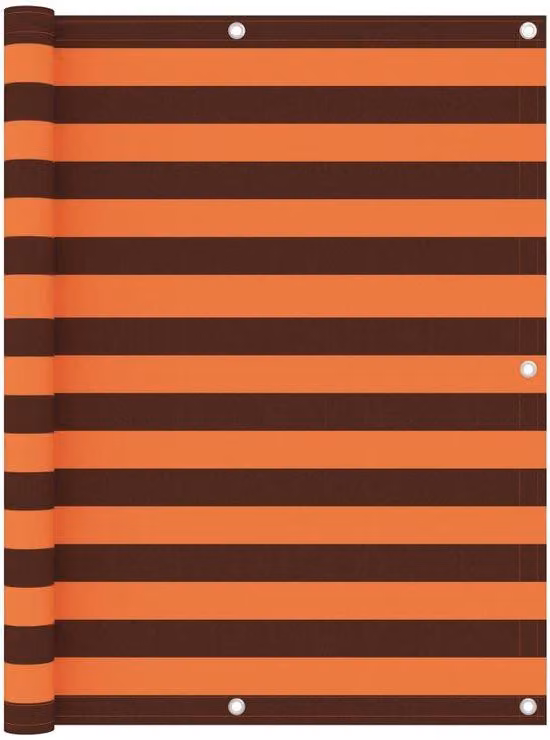 Copertura per terrazza - 120 x 400 cm - Tessuto Oxford color arancio-marrone - Resistente al vento e ai raggi UV - Set di copertura per terrazza idrorepellente - Corda di fissaggio inclusa