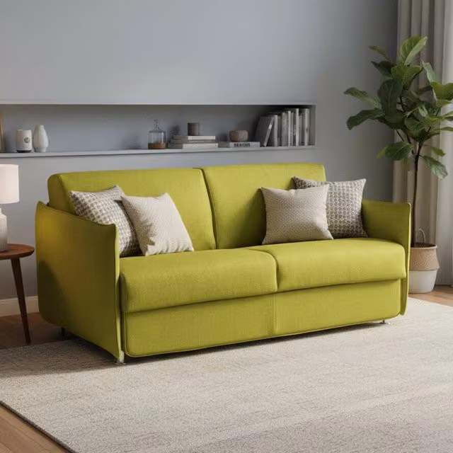 Divano Letto 3 Posti Gravere DMORA Made in Italy, Verde, L: 200 cm, P: 95 cm – 1