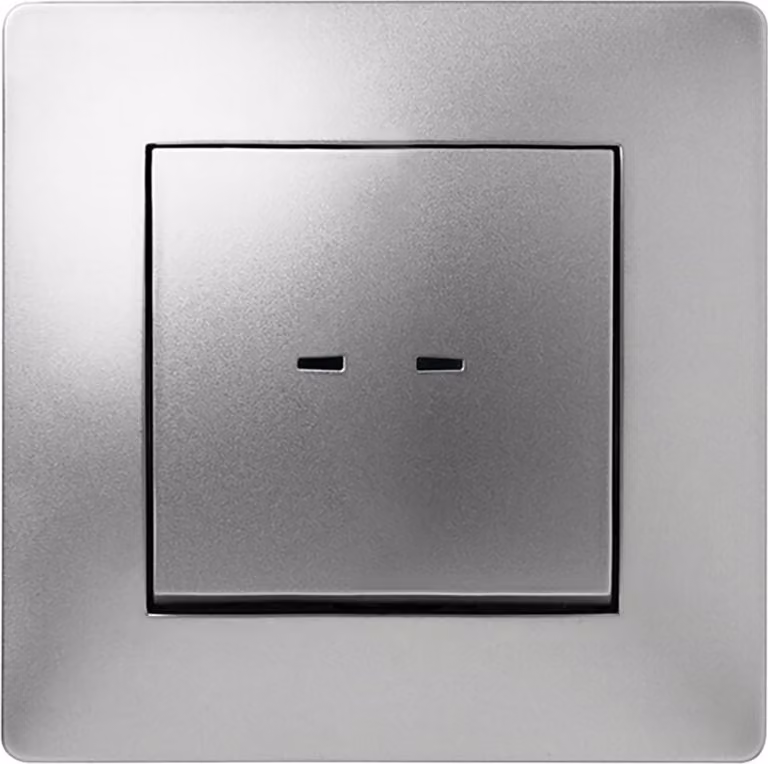 Famatel Pulsante illuminato da incasso Habitat 15 10a 250v Argento Argento Taglia unica