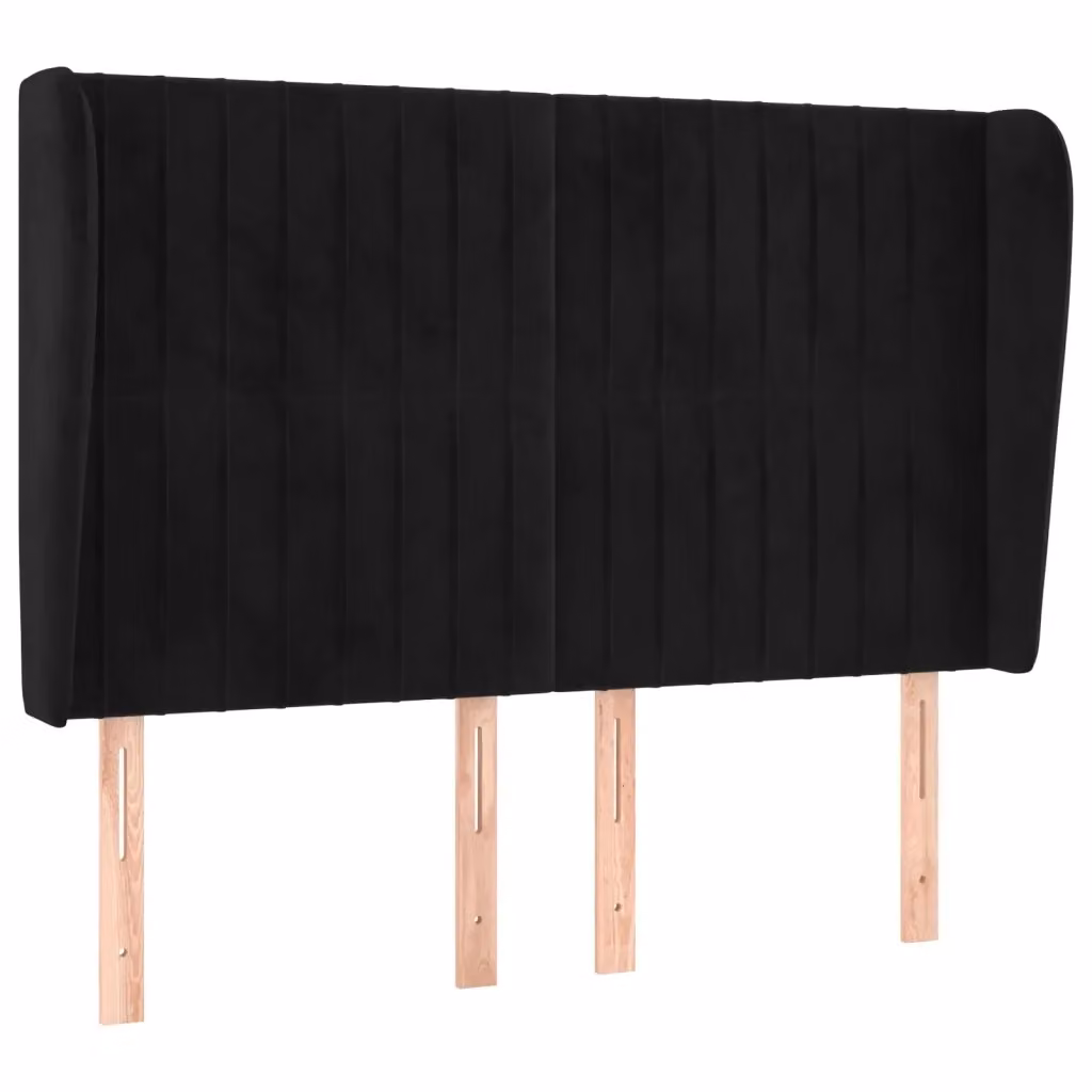 Testiera ad orecchio vidaXL in velluto nero L: 147 cm, P: 23 cm, H: 118/128 cm – 2